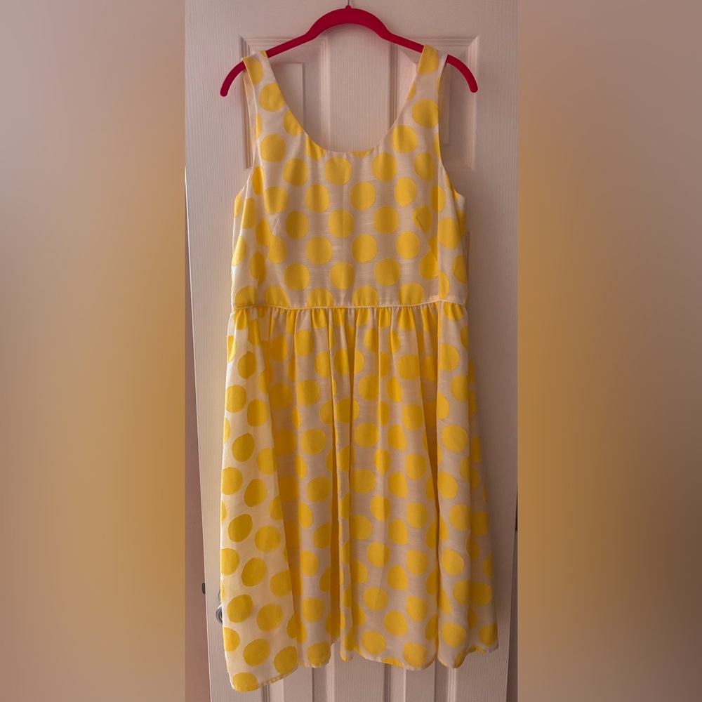 LOFT Yellow Polka Dot Dress